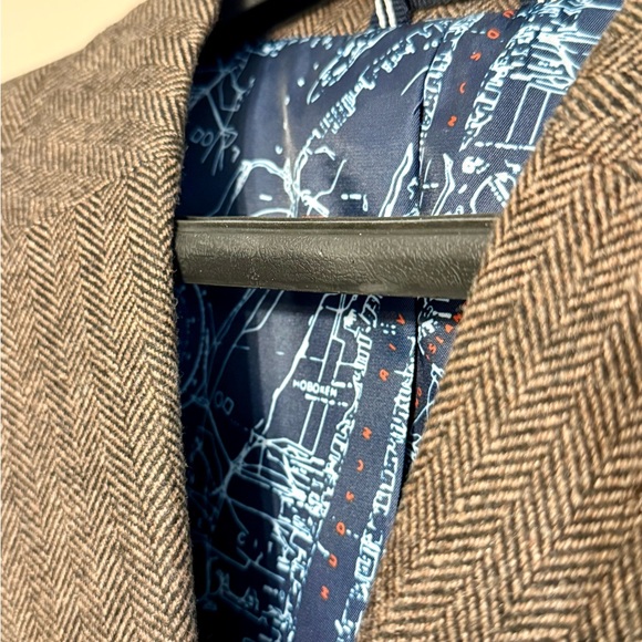 Nautica Bradford Brown Herringbone Jacket Men’s Blazer Wedding Formal Event - Picture 5 of 12